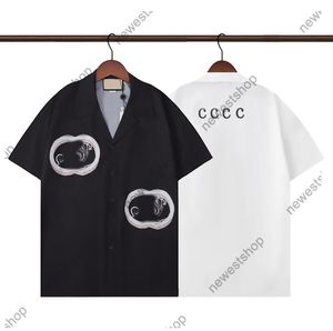 24ss Avrupa Erkek Gömlek Paris Black White Tee Hawaii Plaj Tshirt Erkek Kadın Yaz Mektubu Baskı Tişört Polyester Kısa Kollu Hip Hop Tasarımcıları Tshirt