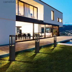 Gräsmattor Garden Lights Outdoor Lamp Modern Aluminium Waterproof LED IP54 Villas Landscape Light Courtyard Lawn Landscape Lawn Lighting Q231125