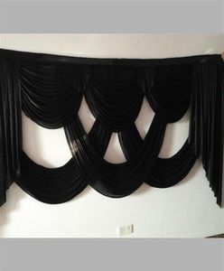 10 stóp Burgundii Kolor Wedding Wedding Swags Drape Tacdrop ​​Party Wedding Decoration Etap Swags Satin Wall Drapes3129032265