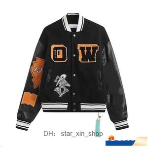 Off Jackets Windjacke Varsity Vintage Lose Lange Baseball Hip Hop Harajuku Offs Weiße Buchstaben Stickerei Streetwear Männer Unisex Mäntel 5 FKAZ 851 685