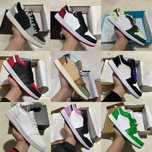 Men Women Low 1s Basketball Shoes Black Toe Mocha UNC Green University Blue Tripe White Smoke Grey Shadow Washed Denim Laser True Sport Sneakers