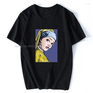 T-shirt da uomo T-shirt da uomo Lichtenstein Girl With A Pearl Earring Tshirt Camicia da donna T-shirt in cotone Top Hip Hop Harajuku Streetwear