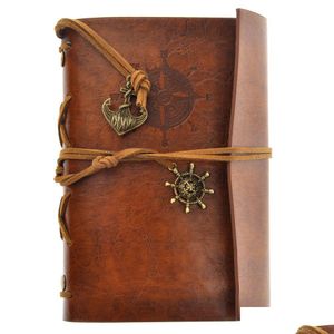 Notepads Wholesale Vintage Garden Travel Diary Books Kraft Papers Journal Notebook Spiral Pirate School Student Classical Drop Deliver Dhcku