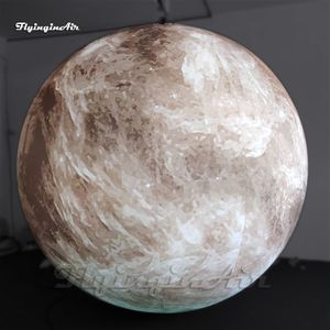 Amazing Huge Hanging Inflatable Mercury Sphere Ball Illuminated Solar System Planet Balloon With Light For Party Decoration