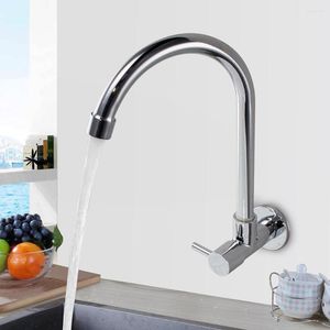 Bathroom Sink Faucets BANGPU Wall Mounted Basin Faucet Single Handle Stainless Steel 1 Hole Tap Cold Chrome