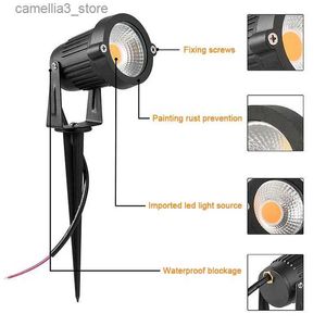 Rasenlampen 8 Stück LED-Rasenlampe 10 W 15 W 18 W Waterprof AC220V 110V DC12-24V Outdoor Spike Light Path Landscape IP65 Spotbirnen Rot Blau Grün Q231125