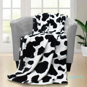 Blankets Cow Print Blanket Black White Bed Throws Soft Couch Sofa Cozy Warm Small Plush Gift For Daughter Mom Bedroom Decor