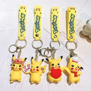 Fashion Cute Yellow Kawaii 3D Schmuck KeyChain Verschiedenes Design PVC Schlüsselanhänger Zubehör