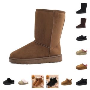 Australia Mini Platform Boot Designer Stivali da neve Tasman Martin Donna Tazz Tasman Pantofole Classic Slip-on Ciabatte in pelle scamosciata Stivaletti caldi in lana invernale Pelliccia Scarpe di pelle di pecora