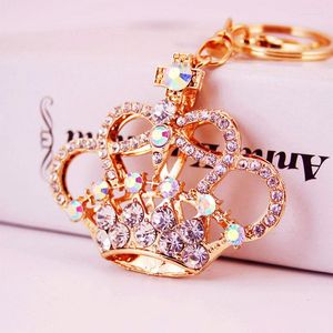 Keychains Korean-Style Creative Cute Crown Car Key Chain Women's Bag Accessories Ring Craft Small Gift