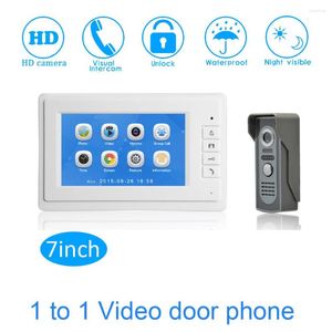 Video Door Phones 7" Touch Screen Color Display TFT-LCD Smart Home Access Control System Phone Intercom Talk-back