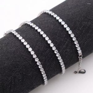 Anhänger Halsketten LuxuryJewelry Großhandel Hohe Qualität 304L Edelstahl CZ Einstellung 3mm Tennis Kette Halskette Für Frauen Geburtstagsgeschenk