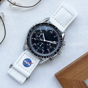 OMG 43mm Men Man Man Fashion Wristwatches Men's Aerospace Watches Watches All Dial Works Six Neadles Quartz Watch Luxury Wrist-Watch Leather Watches Watches OG856
