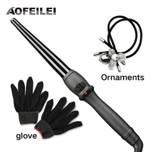 Curling Irons Profissional Cone Forma Cerâmica Modelador de Cabelo Ferro Curling Wand Rolos Waver Styling Ferramentas Estilo Rápido Calor Elétrico Encaracolado 231124