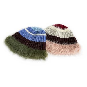 M680 New Autumn Winter Womens Knitted Hat Fisherman Skull Beanies Caps Matching Color Plush Side Lady Warm Hats