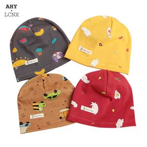 Primavera Autunno Cappello sottile Beanie Bambini Ragazze Cartoon Animali Stampa Cappelli di cotone Neonato Berretti Neonato Berretti Cofano P230424