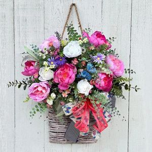 Декоративные цветы искусственное весна лето красочное висящее корзин