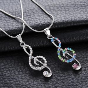 Kedjor 1st mode rhinestone ihålig musik symbol hänge halsband flicka barn kedja krage vän smycken gåva