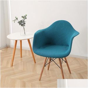 Coprisedili Sedia Ers 1Pc Polar Fleece Braccio alto Er Per sedie Eames Blu Dining Seat Protector Sliper Home El Drop Consegna Home Gard Dhaz6