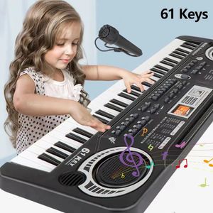 Klavyeler Piyano Kids Elektronik Klavye Taşınabilir 61 Anahtarlar Organ Mikrofon Eğitim Oyuncakları Müzik Enstrüman Hediyesi Çocuklar İçin Yeni Başlayanlar 231124