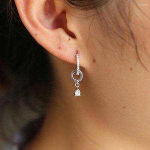 Dangle Earrings Women Geometric Round Tear Drop Statement 2023 CZ CHARM Lovely For Girl Fashion Jewelry 3 Colors