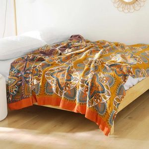 Filtar Sommarvinter Crib täcker barn vuxen säng kontor tupplur bomull muslin filt sängkläder 150x200 cm