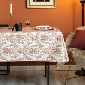 Table Cloth Vintage Linen TPU For Dining Home Kitchen Decorative Waterproof Oilproof Tablecloth Rectangular Manteles