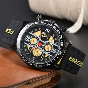 Ferrar Wrist Watches for Men 2023 New Mens Watches All Dial Work Quartz Watch High Quality Top Luxury Brand Chronograph Clock Fashion Rubber Belt Type