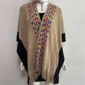 Scarves Women's Scarf Autumn And Winter Striped Tassel Cashmere-like Versatile Thick Warm Shawl European American Fashion C