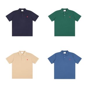 Herr mode polo skjorta lyx france med ami broderi herr t-shirts kort ärm mode casual mäns sommar hög kvalitet t-shirt olika färger tillgänglig storlek storlek