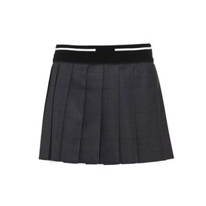 Designer Short Skirts Womens Skirt Fashion Grey Elastic Waist Pleated High Quality Versatile Women Sports Casual High Waist Student Half length shorts