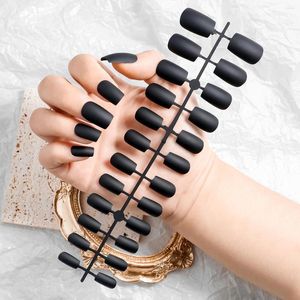 False Nails VV Meijiaer 24 PCS Matte Medium Length Square Clean Color人工爪を押す