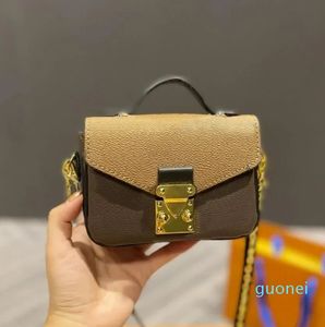 Damen Luxus Micro Chain Umhängetaschen Designer Mini Messenger Bag Verschluss CrossBody Flap Geprägtes Leder Pochette Geldbörse Portemonnaie