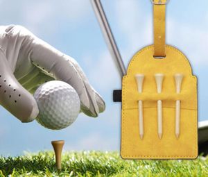 20st Card Holder Sublimation Colorful Blanks Golf Bag Tag med 3 trä tees för fars dag gåva