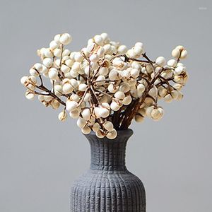 装飾的な花乾燥花の束花輪を作る白い豆を作る装飾高品質の人工植物小道具