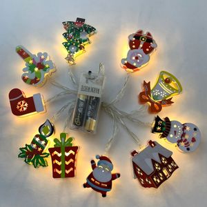 Decorações de Natal Cor Pintada Ferro Fundido Pingente LED Luz String Decoração de Natal Festival Festa de Feriado Boneco de Neve Papai Noel Decoração de Árvore de Natal 231124