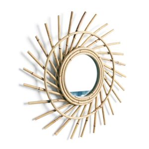 Mirrors Rattan Dressing Mirror Innovative Art Decoration Makeup Living Room Bedroom Wall Po Props P15F