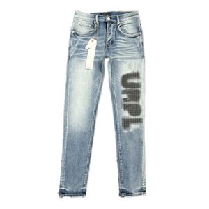 Lila jeans jeans för män staplade jeans män knapp flyga klassiska byxor denim streetwear casual sweatpants mager slim-fit high stretch jean us size 28-38