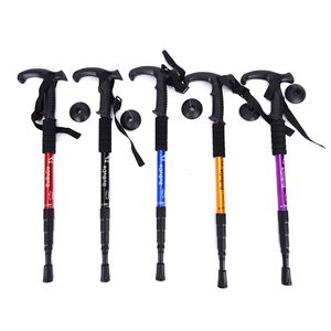 Trekking Poles Anti Shock Nordic Walking Sticks Telescopic Hiking Folding Stick Canes With Rubber Tips Protectors 230425