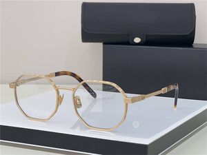 Ny modedesign Polygon Optical Eyewear 080 Metal Frame Simple and Generous Style High End Glass med låda kan göra receptbelagda linser