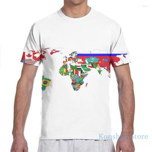 Men's T Shirts World Flags Map Men T-Shirt Women All Over Print Fashion Girl Shirt Boy Tops Tees Short Sleeve Tshirts