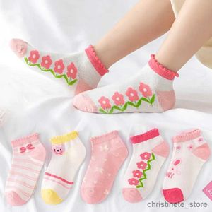 Kids Socks 5 Pairs To 12 Years Children's Socks Spring Summer Baby Boys Girls Cotton Mesh Breathable Thin Soft Cute Socks Kids Socks