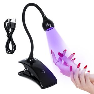 Essiccatori per unghie Luci per unghie a LED Asciugatrice Lampada UV ultravioletta Mini flessibile ClipOn Desk USB Gel Curing Manicure Pedicure Tools 230425