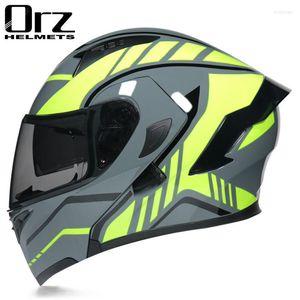 Motorradhelme 2 Geschenke Racing Hochwertiger Klapphelm ABS Full Face Dot Approved Casco Moto