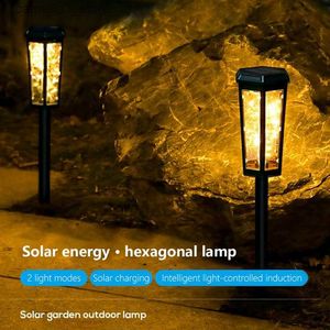 Lâmpadas de gramado LED luz solar ao ar livre pátio garagem à prova d'água decoração de jardim de natal luzes caminho iluminação quintal pendurado lâmpada solar q231125