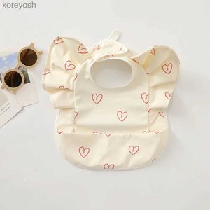 Bibs Burp Cloths Waterproof Baby Bibs Cartoon Girl Boy Infant Meals Bib Anti-dirty Saliva Bibs with Angel Wings Baby Feeding Stuff Children SmockL231127