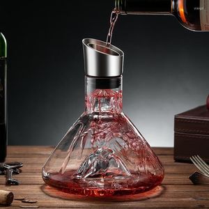 Hip Flasks Creative Light Luxury Waterfall Iceberg Decanter Red Wine Household High Grade Crystal Glass Pot Wholesale