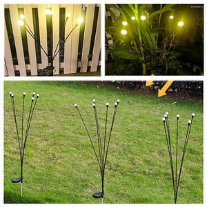 Solar LED Light Waterproof Outdoor Firework Firefly Patio Lawn Stake Wind-Driven Swing Landscape Garden Decor