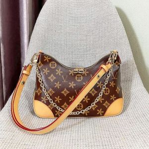 M45832 Pochette louvis fiore marrone pochette boulogne Borse tote di lusso da viaggio Vera pelle Borse da donna firmate borse a tracolla con catena dorata