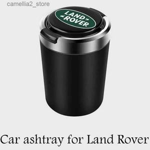 Bil AshTrays bil askfat med LED-lätta bilmetallfoder för Land Rover Defender Freelander Sport Evoque Velar rökfria biltillbehör Q231125